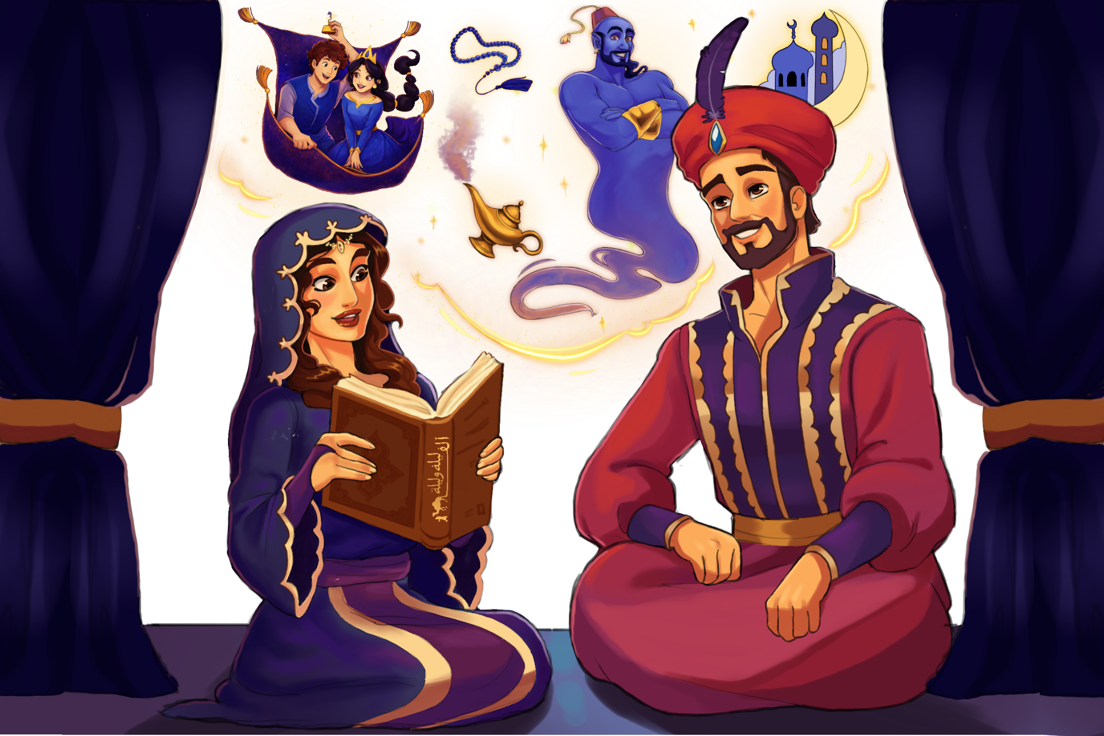 سيدة تروي قصص الف ليلة وليلة