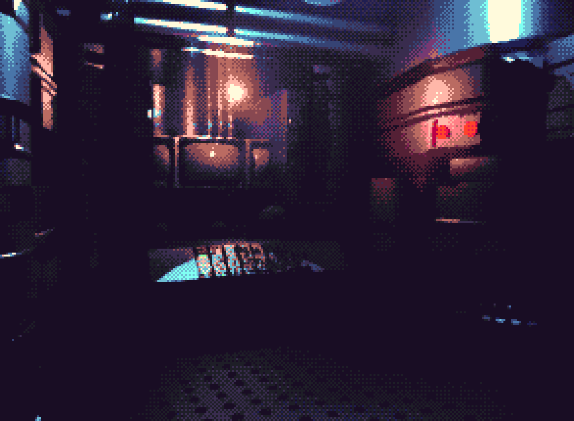 pixel art scene from 3D